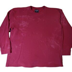 Men's XL Waffle Thermal Pullover Shirt Champs Sports Red Long Sleeve Faded Thick